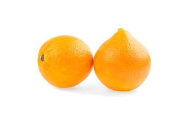 two orange on a white background isolated