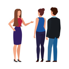Obraz premium business people meeting avatar character vector illustration design