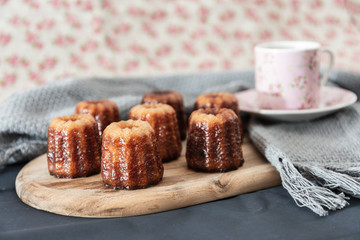 Canele is a small French pastry with rum and vanilla
