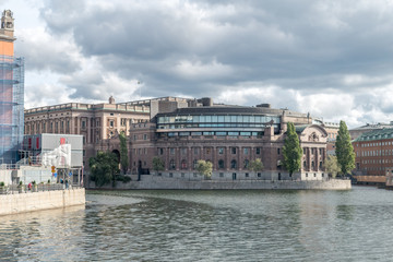 Fototapeta na wymiar The parliament building (Riksdag) in Stockholm, Sweden.