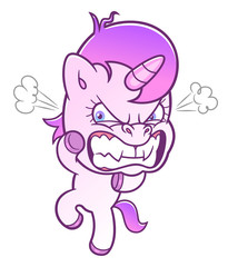 Very angry cute unicorn