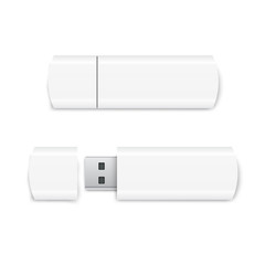 Realistic Usb Flash Drive Mockup - Open and Closed Versions