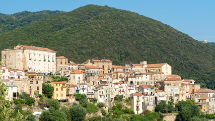 Fototapeta na wymiar Panoramic view of Pisciotta, Southern Italy
