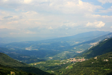 Italian villages in a green valley