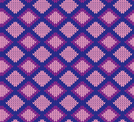 Squares/rhombus shapes diagonal knitted pattern for winter textile/fabric print/for scarf/hat/socks etc