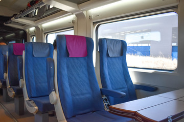 interior view of a modern train
