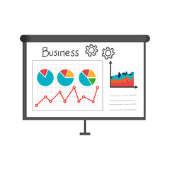 paper board with infographic isolated icon vector illustration design