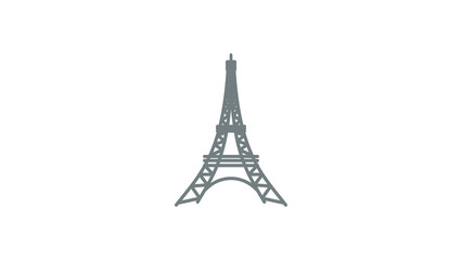 Eiffel tower isolated vector illustration.