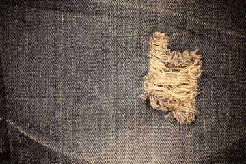 Vintage torn denim texture.