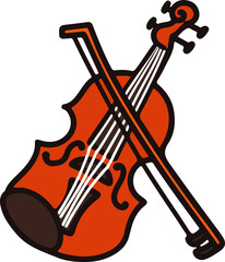 Outlined cute Violin illustration 