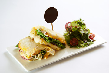 sandwich with cheese and vegetables