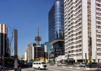Fototapeta na wymiar Paulista Avenue - São Paulo - The financial center in São Paulo city