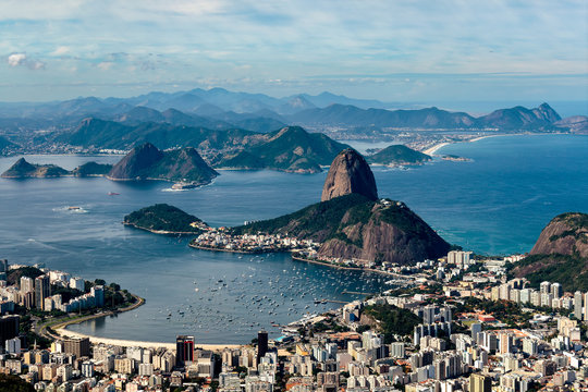 Sugar Loaf Mountain view from the Corcovado Mountain, Rio de Janeiro