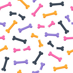 Cute colorful bones seamless pattern.