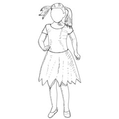 sketch a little girl dancing