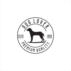 Dog Vintage Logo . Dog Logo .Animal logo illustration vintage vector 