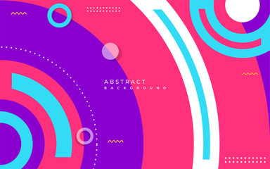 Colorful abstract circle geometric background design. Pop modern template design
