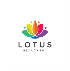 Lotus Yoga Logo Design Colorful  Inspiration . Meditation Lotus Yoga Logo Design . natural health wellness fitness and yoga logo design 