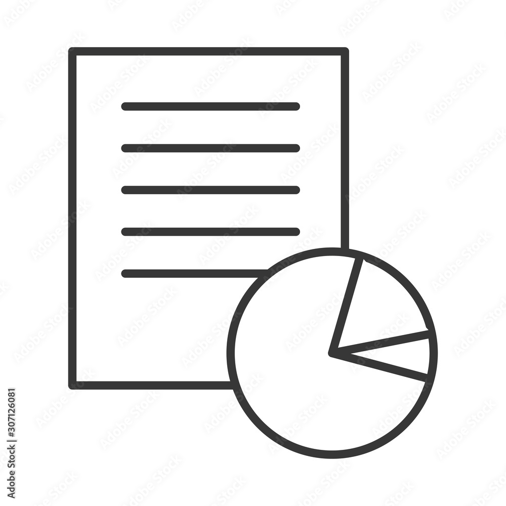 Poster pie statistics with paper document