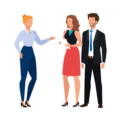 Obraz premium business people meeting avatar character vector illustration design