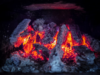 Red Hot Coals, burning hot