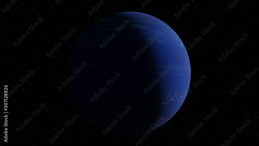 Canvas Prints planet neptune rotating in space, gas giant world in front of the stars, 4k loop