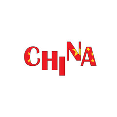 Text China painted in flag colors.