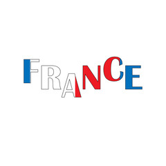 Text France painted in flag colors.