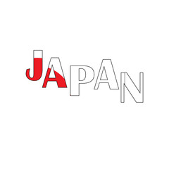 Japan text painted in flag colors