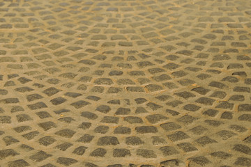Perspective View of Cement Blocks Flooring in Fan Pattern