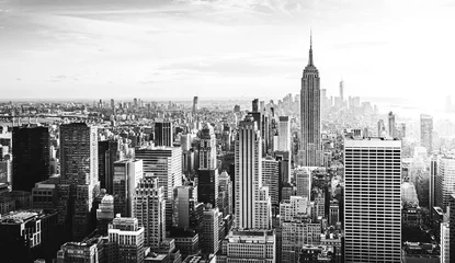 Fotobehang Skyline van New York City in zwart-wit © Daniel Dörfler