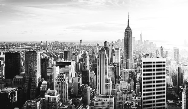 Fototapeta New York City Skyline in schwarz weiß