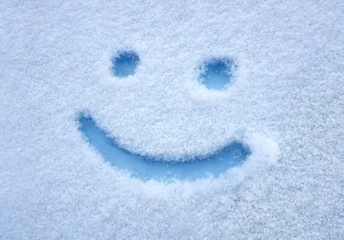 Blue smile on snow