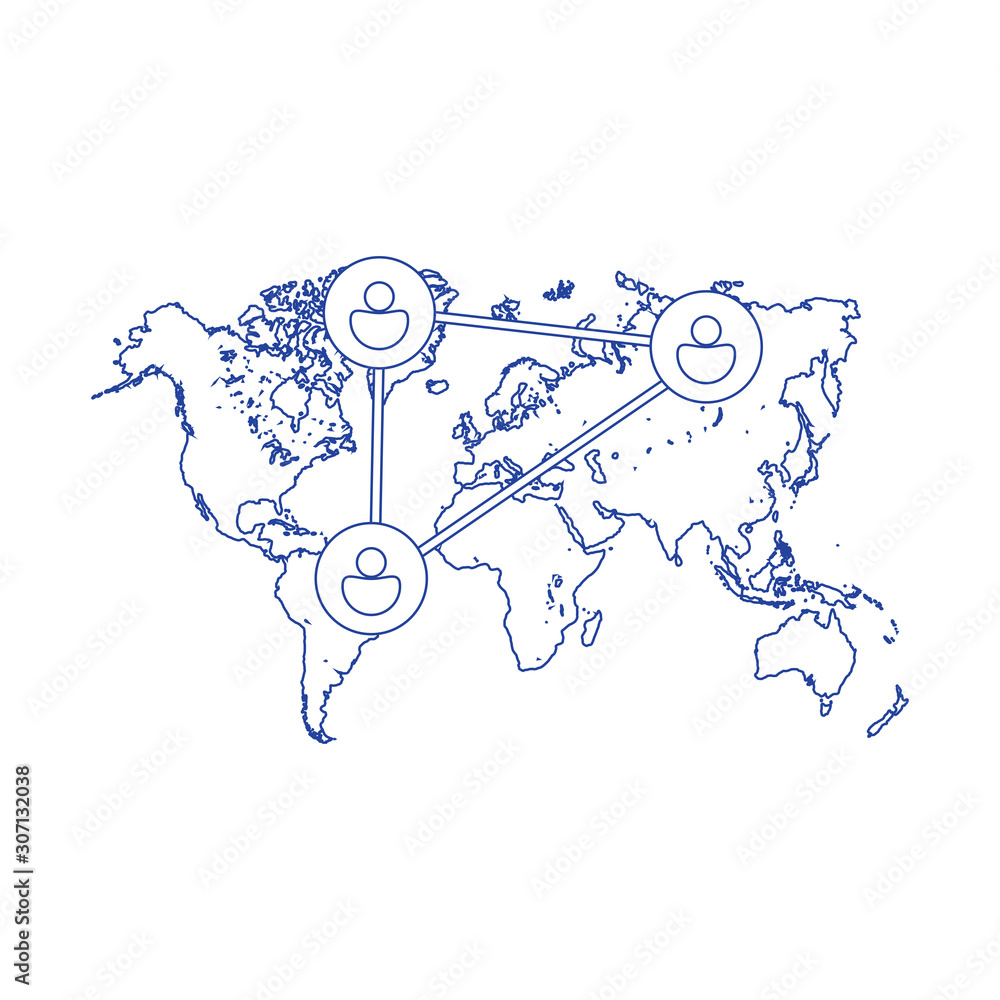 Poster global structure networking and data connection concept. social network communication in the global 