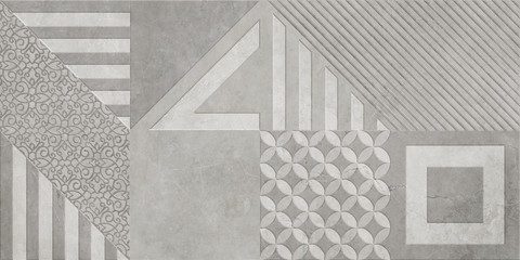 Digital wall tiles, simple geometric background. Geometric seamless pattern from triangles and cubes. Abstract background of cement and patterns. Fragment 4
