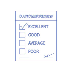 Business customer care service concept, rating on customer service and review flat. Concept of line icon