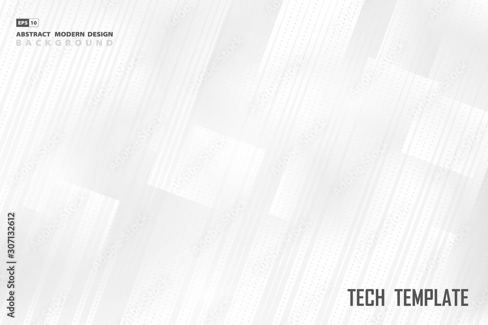 Poster abstract technology gray and white of square design tech background. illustration vector eps10