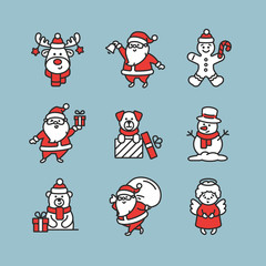 Fototapeta premium Christmas Food and Drink Icons