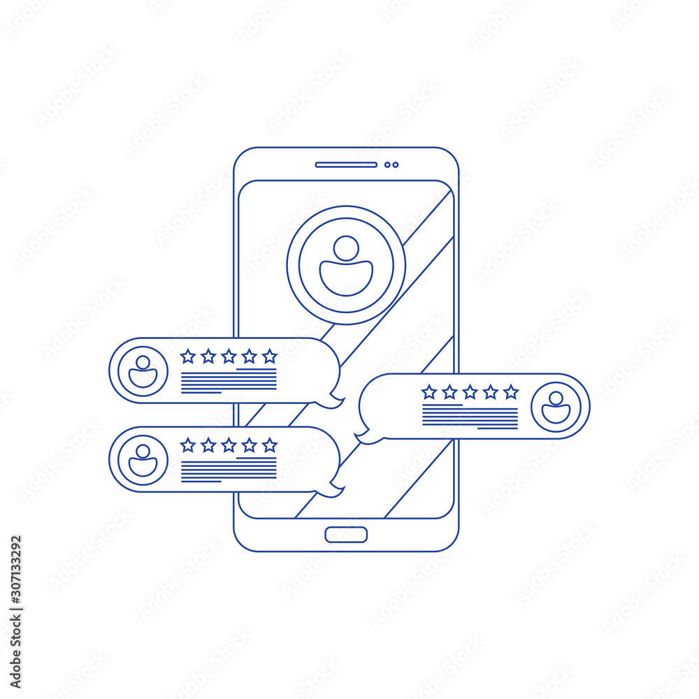 Poster customer reviews.review rating on mobile phone. review rating bubble speeches. review rating bubble 