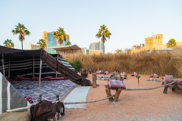 Arabian Tent and Windcatcher Building. Dubai