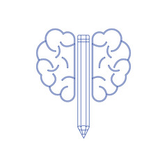 Think outside the box flat design. Concept of line icon