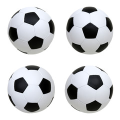 set soccer balls  isolated on white