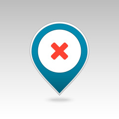 Obraz premium Delete pin map icon. Map pointer, markers.