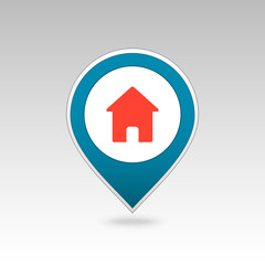 Home pin map icon. Map pointer, markers.