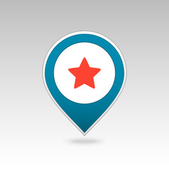 Star favorite pin map icon. Map pointer, markers.