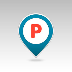 Parking pin map icon. Map pointer. Map markers