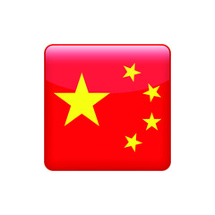 China  flag. Simple vector China  square   flag