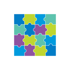 Blue violet and green puzzles