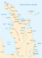 overview map of the New Zealand coromandel peninsula