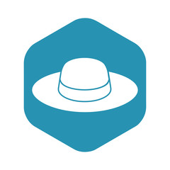Hat icon. Headdress in a simple style for protection from the sun and rain. Vector illustration isolated on white background for design and web.